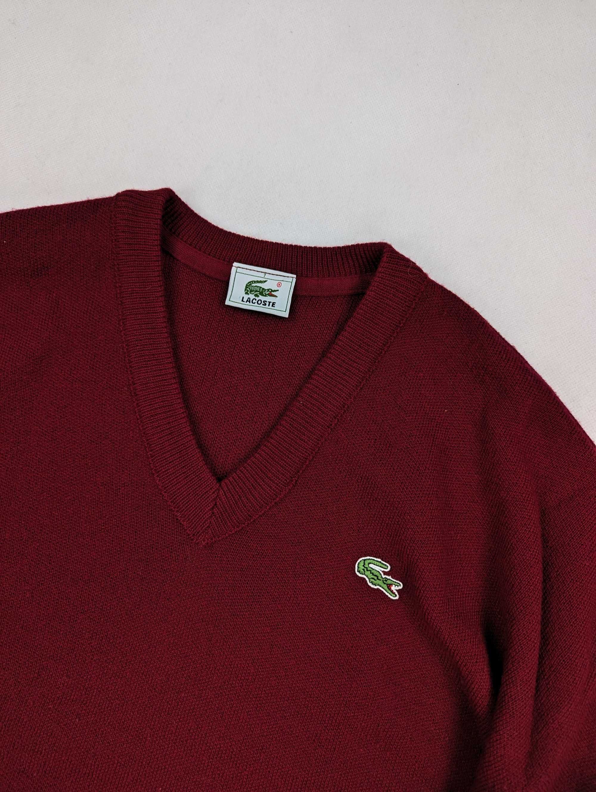 Lacoste czerwony sweter XXL logo