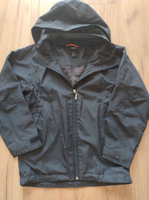 Czarna kurtka przejściowa 134 H&m z odpinanym kapturem