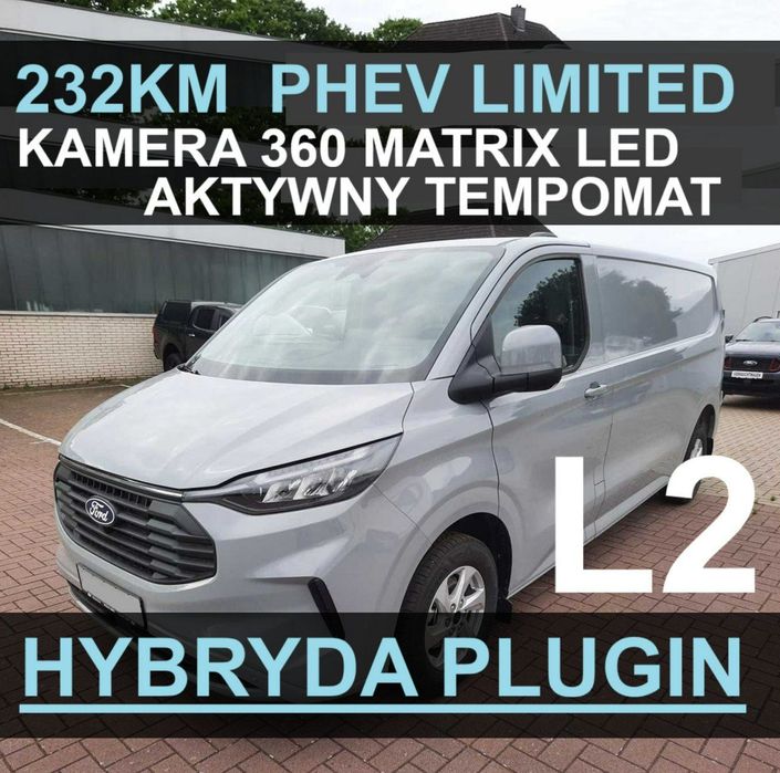 Ford Transit Custom  PHEV 232KM Hybryda Plug-in Limited Kamera 360 Matrix Led L2