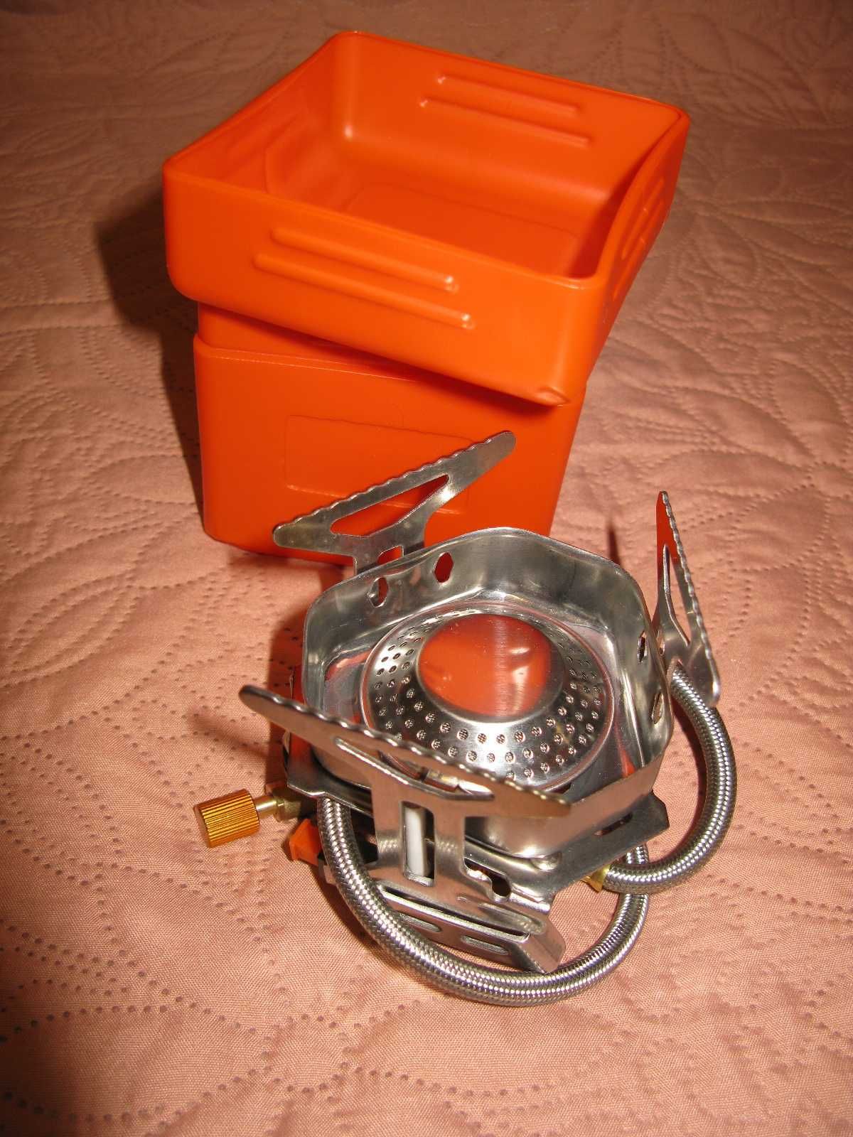 Портативний газовий пальник  PACOONE HL-01 з вітрозахистом (+ адаптер)