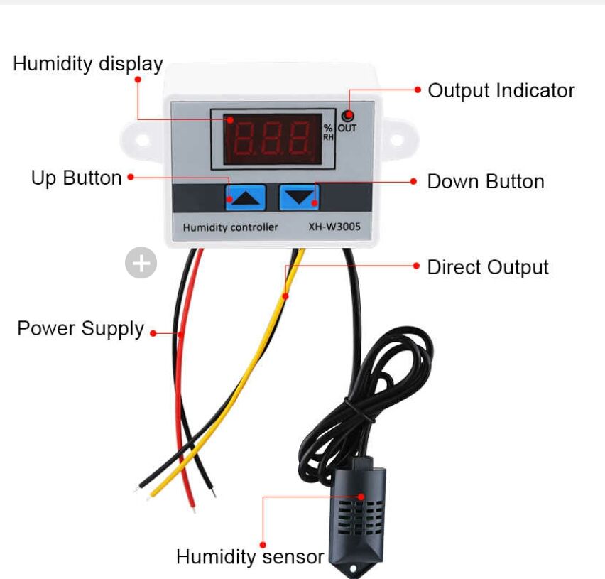 Регулятор влажности XH-W3005. DC12. контроллер влажности. Гигрометр