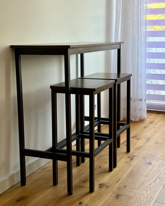 Zestaw barowy stół + 2 hokery loft / industrialny