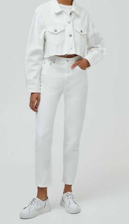 PULL&BEAR * Spodnie MOM jeansowe białe poszukiwane HIT r. 32 XXS