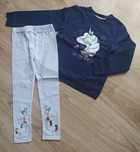 401-> zestaw jednorożec granat SINSAY r.122 6-7Y bluza i legginsy