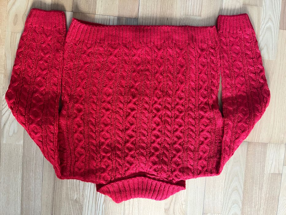 Sweterek dziewczęcy czerwony 128 cm/8 lat