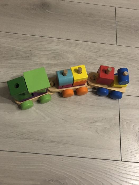 Drewniana kolejka klocki drewniane