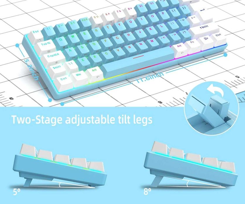 LexonElec 60-procentowa mechaniczna klawiatura do gier