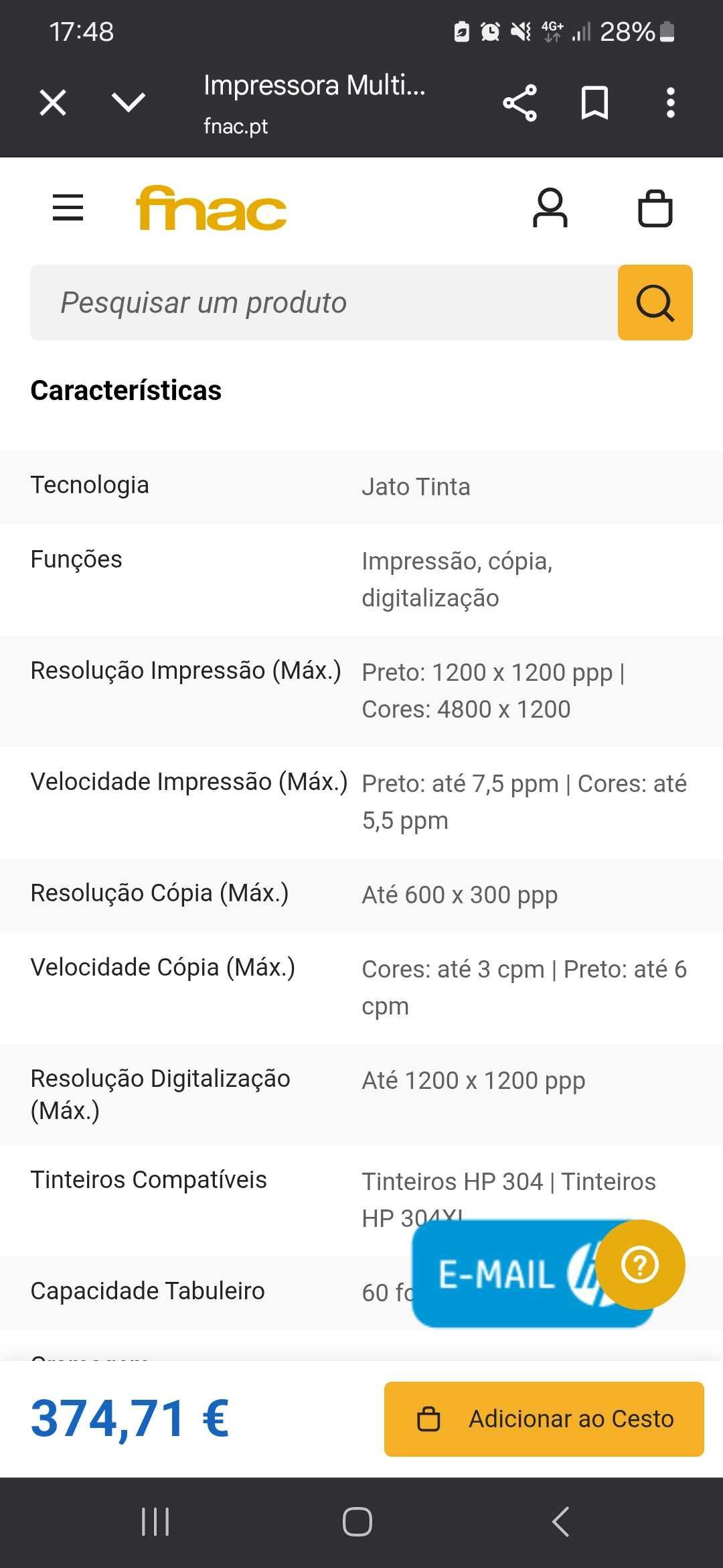 Impressora HP multifunções