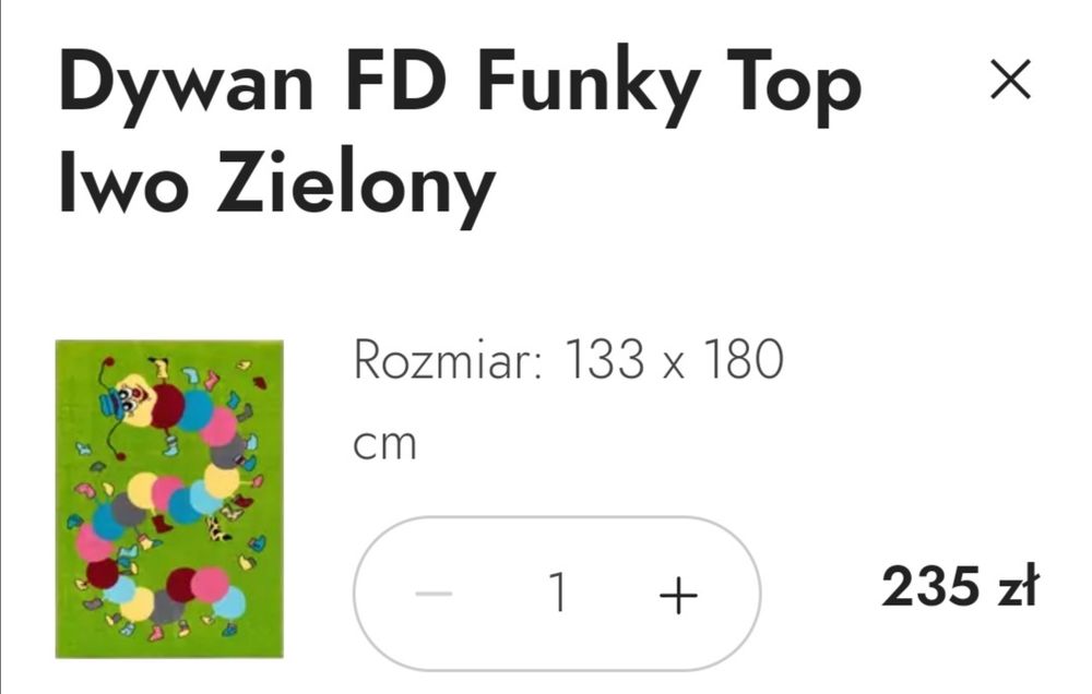 Dywan IWO zielony st.idealny Okazja