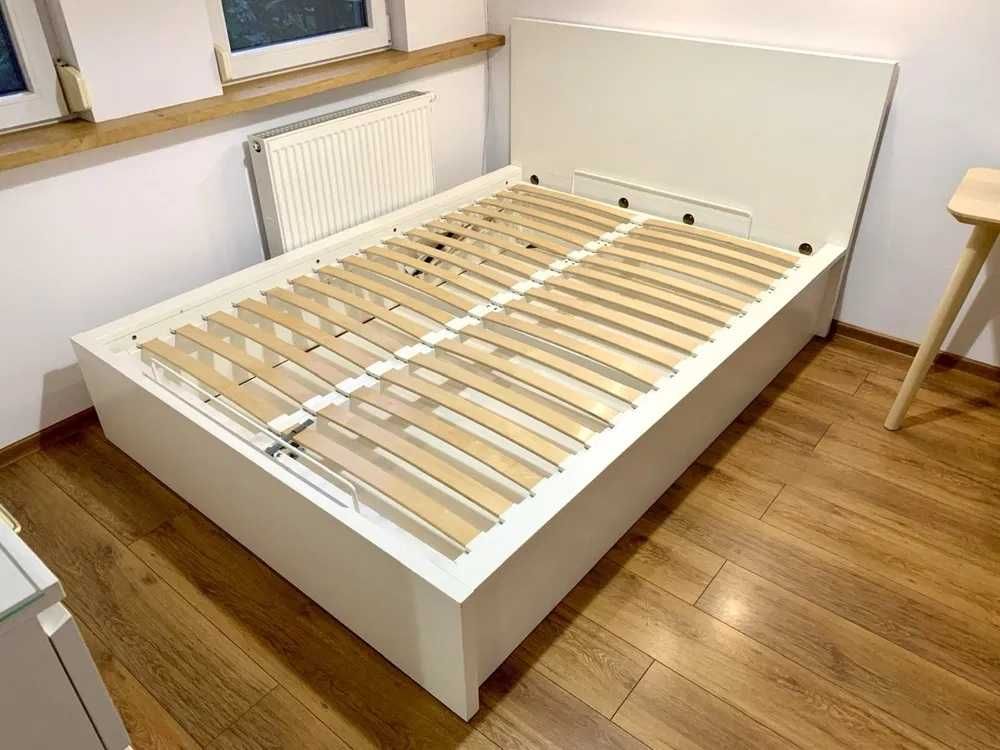 MALM Łóżko z pojemnikiem, biały, 140x200 cm