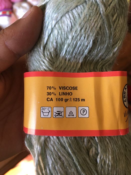 Novelos “Rosy” da Arrancada, verde cinza, 100 gramas