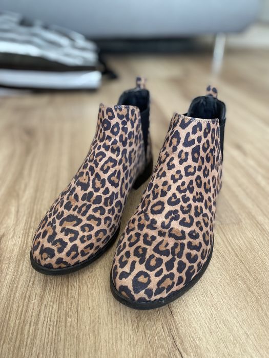 Botas tornozelo leopardo mulher