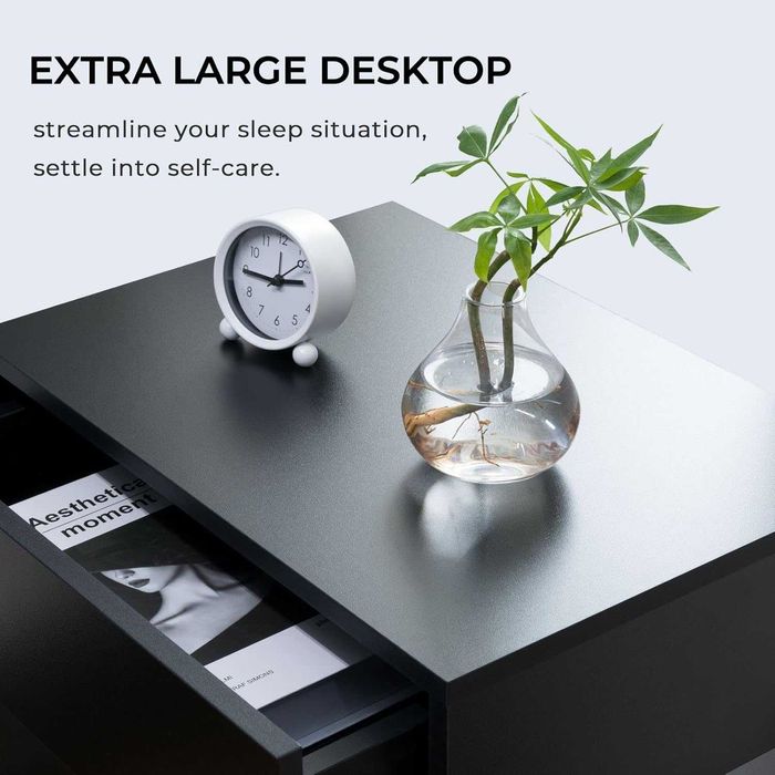 Nowy stolik nocny /czarna szafka / półka / nakastlik / szuflada !N247!