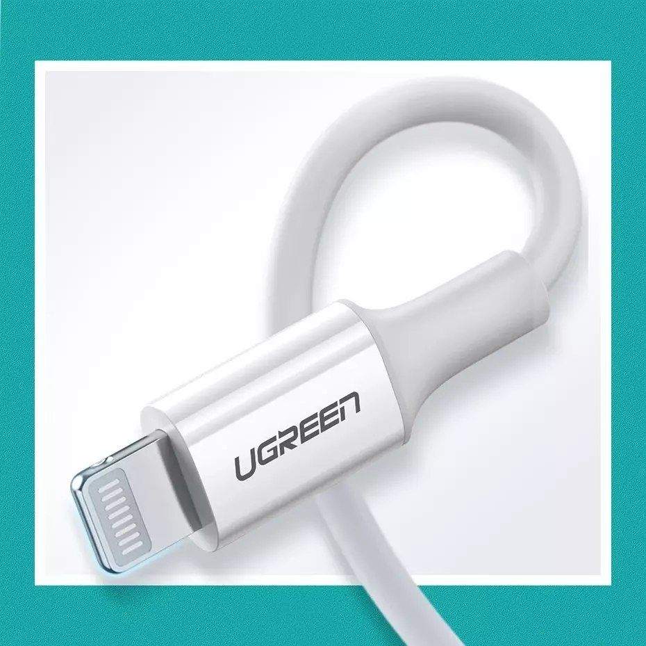 ugreen kabel usb typu c - lightning mfi 1m 3a 18w bílý (10493)