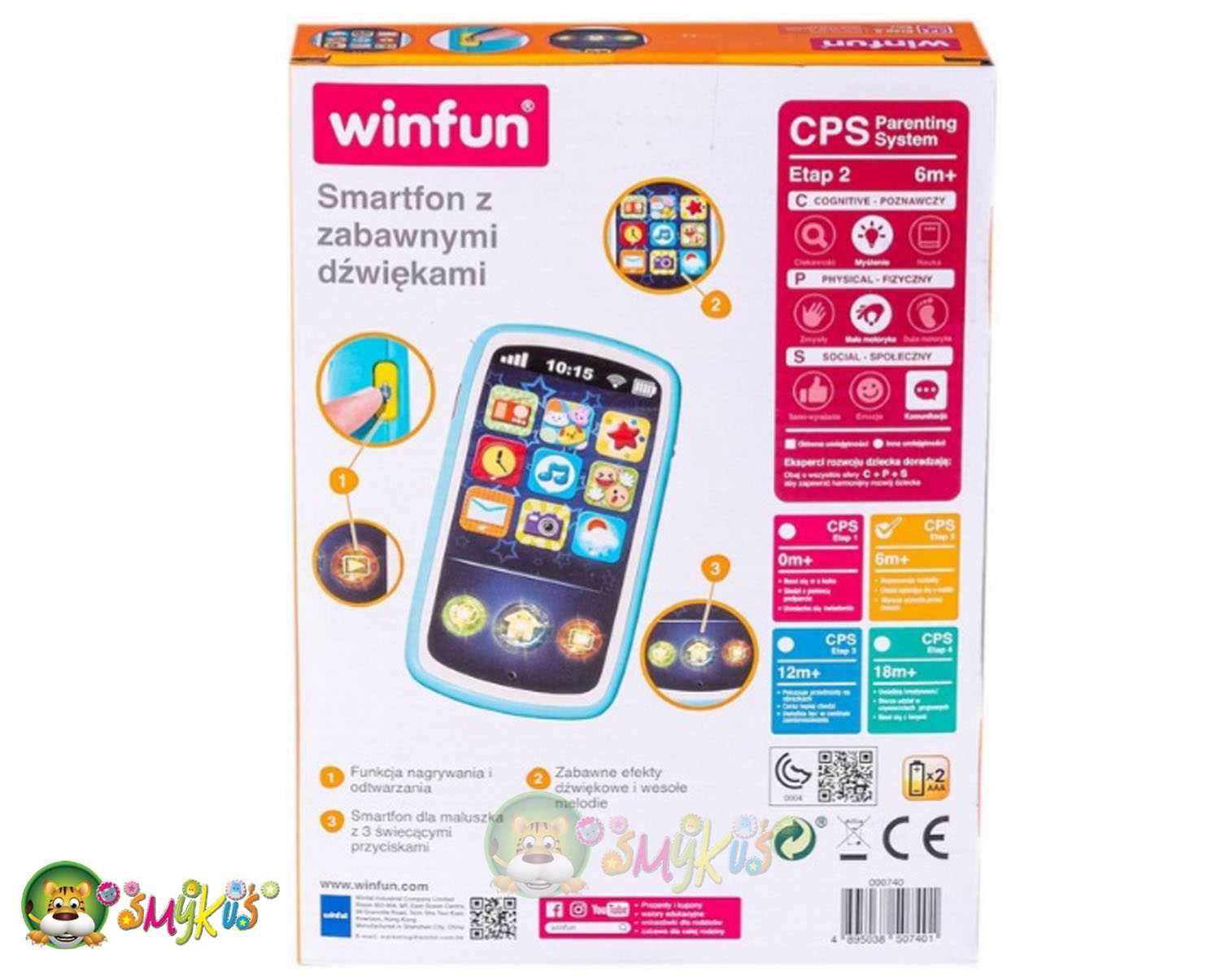 winfun smartfon dla dzieci z zabawnymi dźwiękami od 6 miesiąca życia