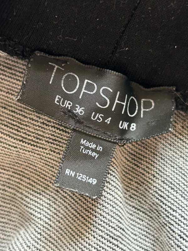 Spódniczka w kratkę czarna biała S Topshop 36 rozkloszowana