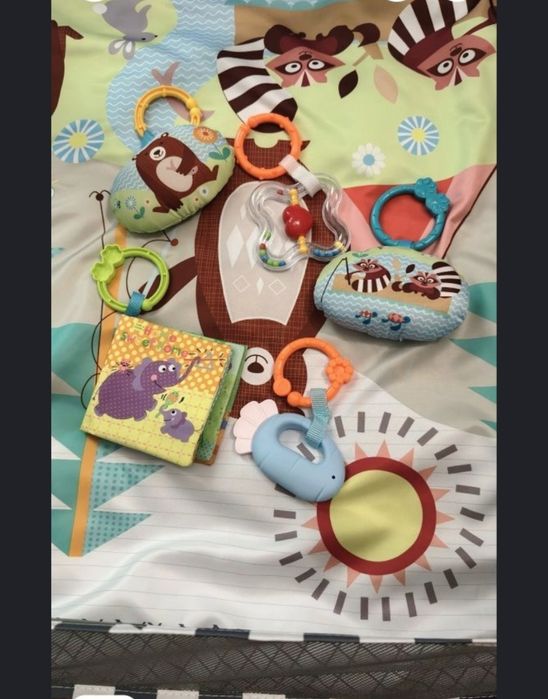 Дитячий ігровий розвиваючий килимок-манеж з дугами , сірий