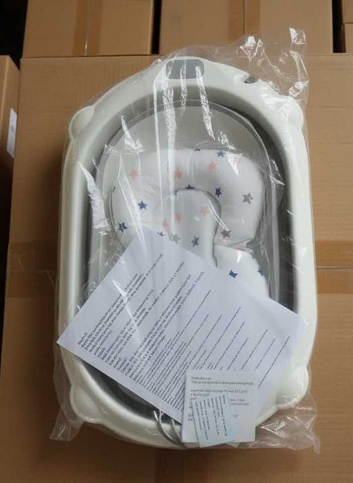 Детская ванночка  складная с подушкой и  термометром/ дитяча вана