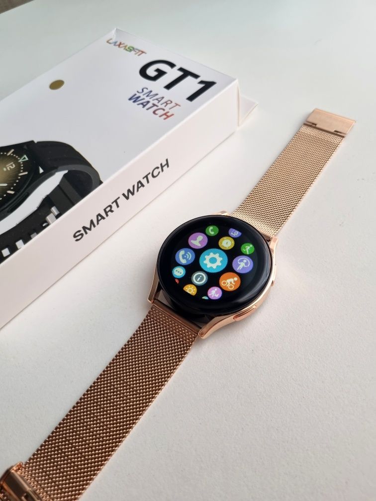 Smartwatch złoty okrągły