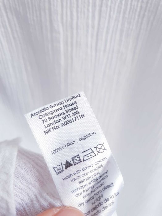 Biała bluzka koszula z kreszowanej bawełny koronki 46 48 Evans