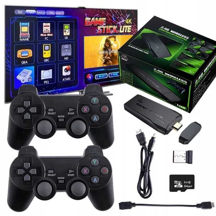 GRA TELEWIZYJNA 20 000 GIER 2 Pady HDMI Konsola Stick Prezent PS1