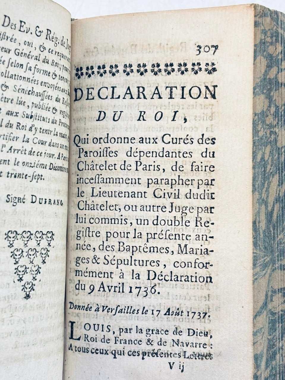 MUITO BOM exemplar sobre o direito francês no reinado de Luís XV. 1759
