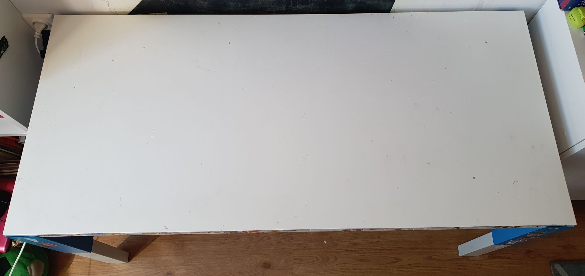 Biurko Ikea Pahl + krzesło Jules niebieskie dla dzieci