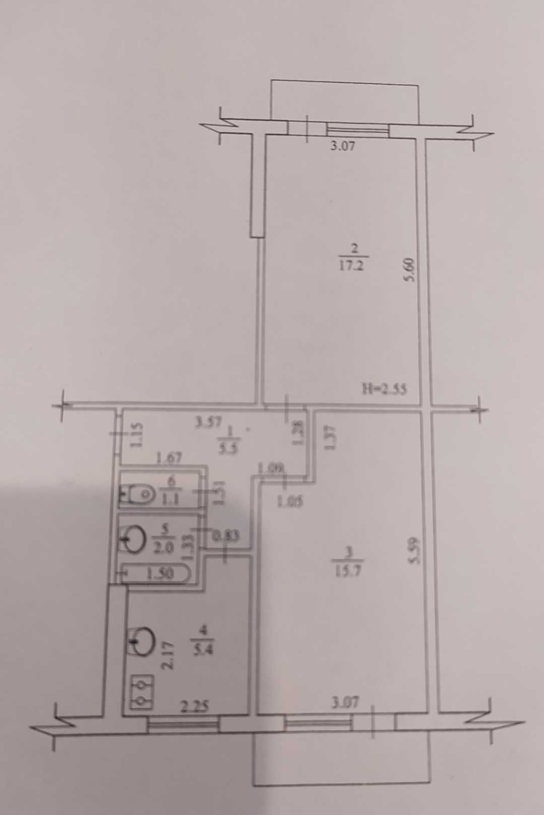 2 квартира, с раздельными комнатами, Салтовка, 605 м-рн