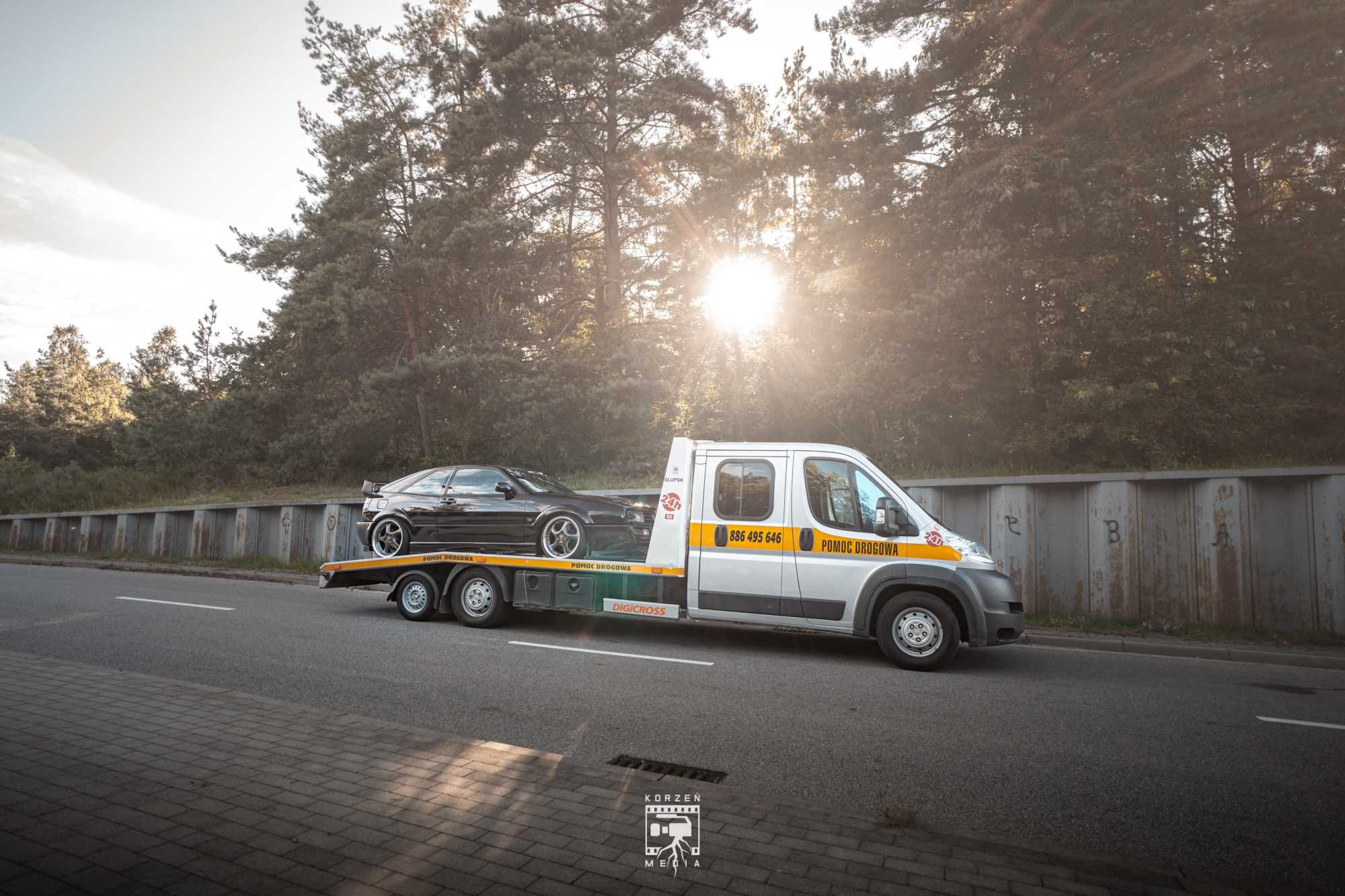 Autolaweta Pomoc Drogowa Mechanik TransportAut Słupsk LAWETA Holowanie