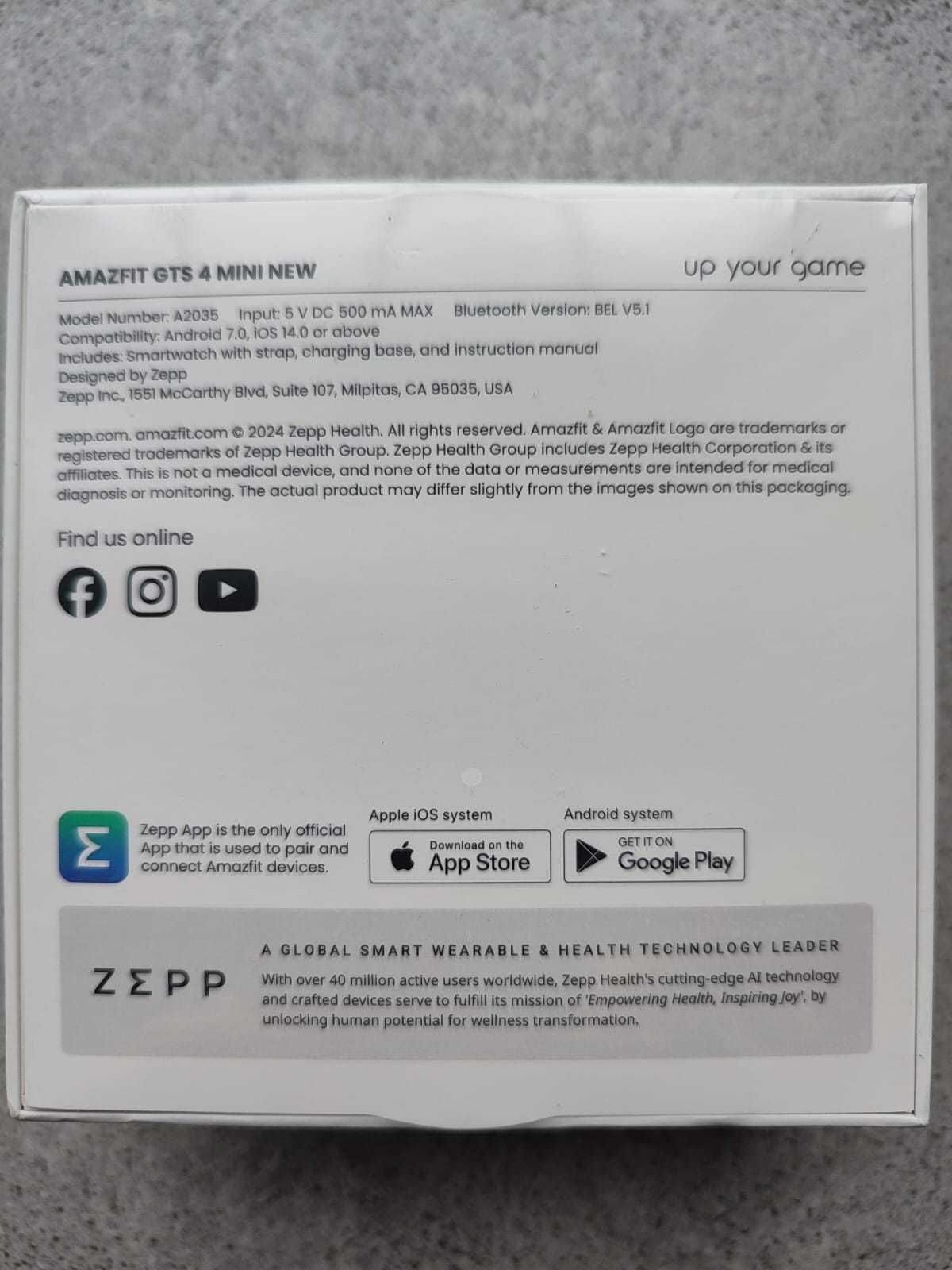 NOWY zegarek sportowy smartwatch Amazfit GTS 4 Mini New + Gratis