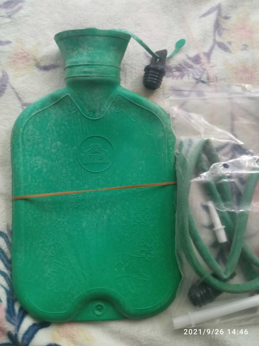 Грелка резиновая медицинская Новая полный комплект.