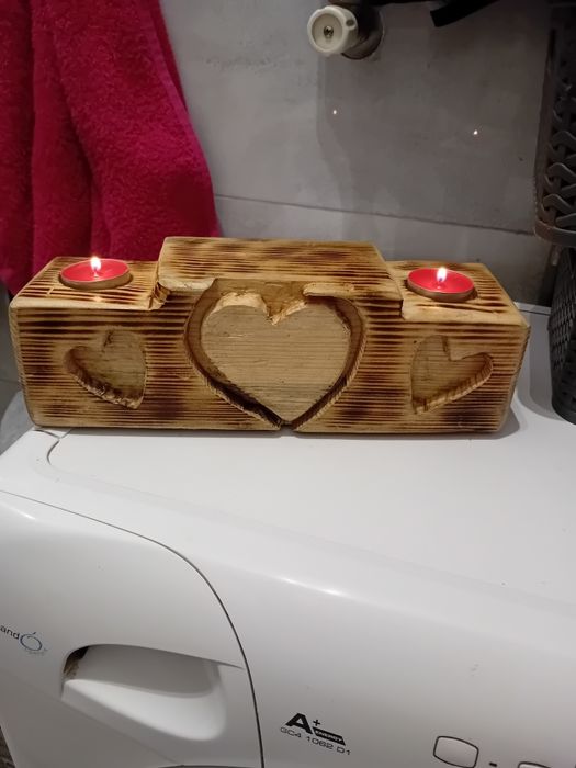 Świecznik drewniany