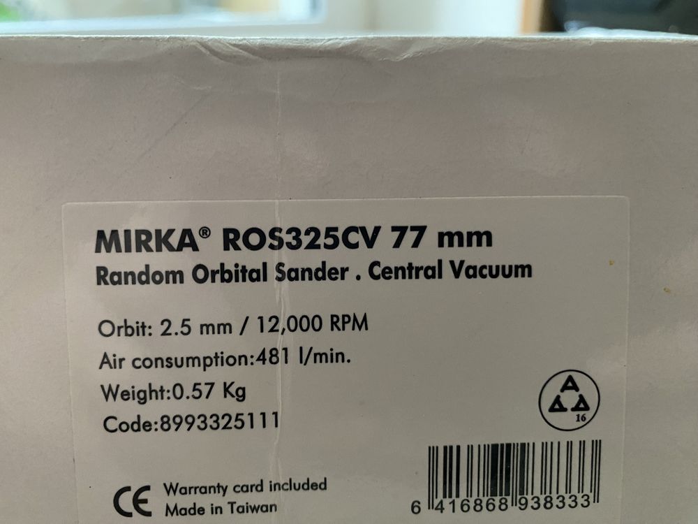 Mirka ros 325 нова шліфмашинка пневматична