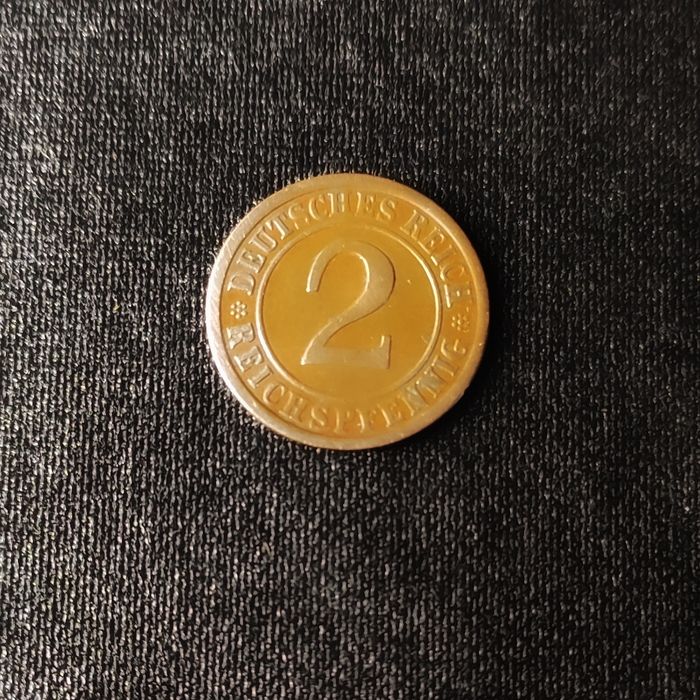2 Pfenning'i (piękna patyna - seria O) z 1924 rok - Imprerium Weimarsk