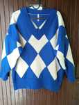 Sweter gruby ciepły z wełną M/L + gratis