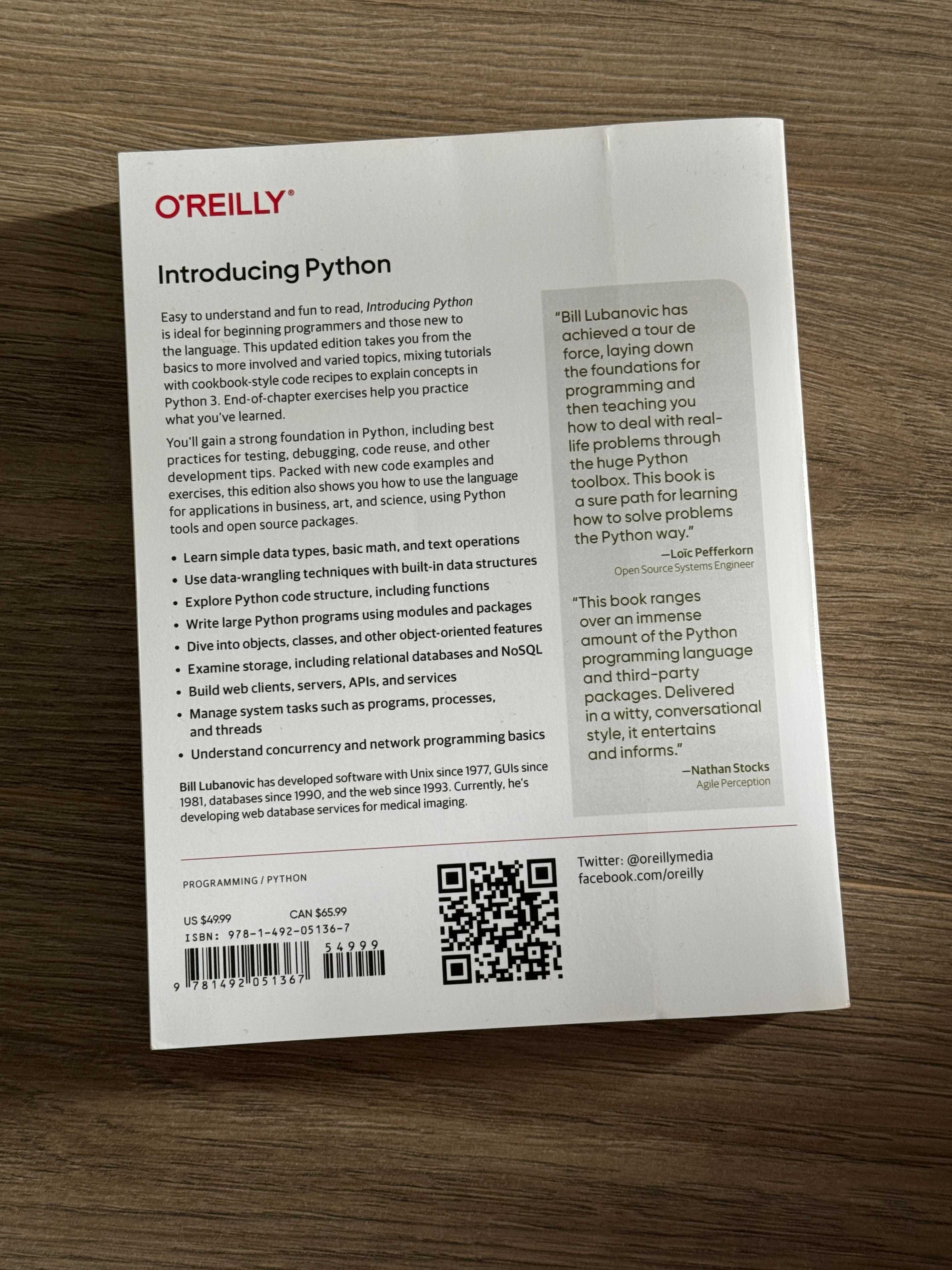 Introducing Python: Modern Computing in Simple Packages BILL LUBANOVIC