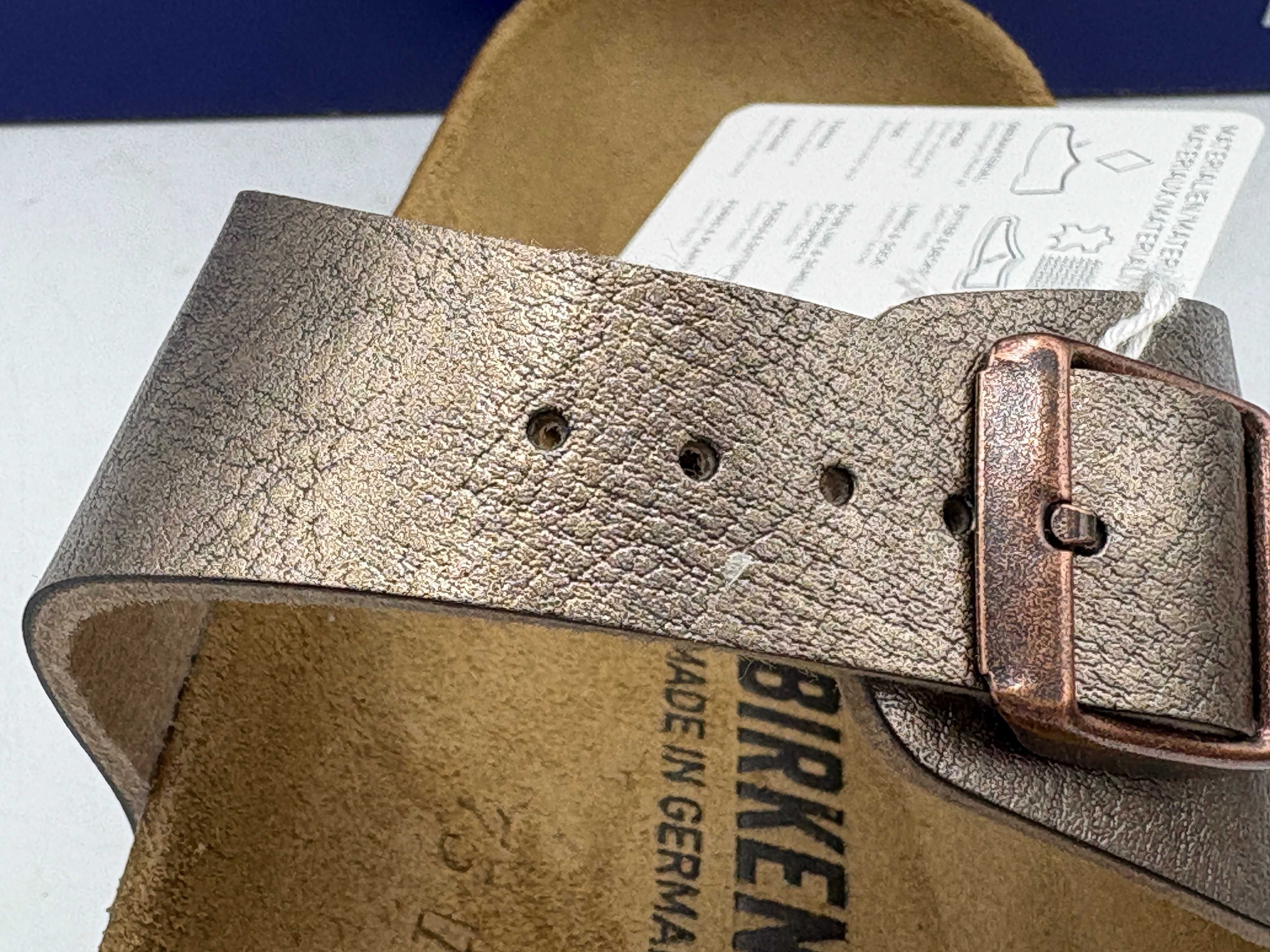 ‼️Nowe oryginalne klapki BIRKENSTOCK Syndey złote 40 AZ 249 skóra