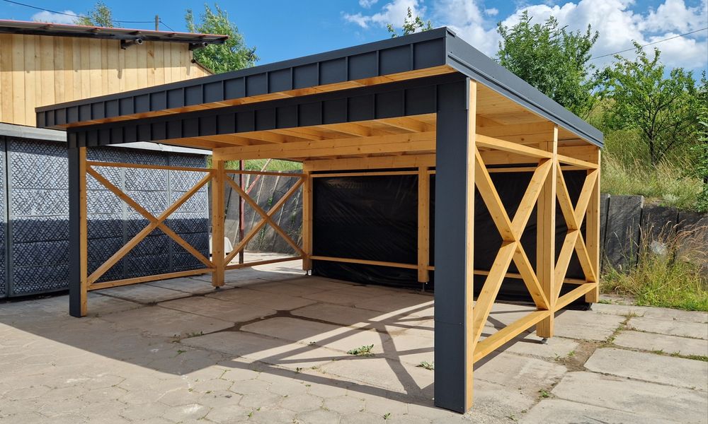 wiata samochodowa duża carport PREMIUM na dwa auta Krzeszowice