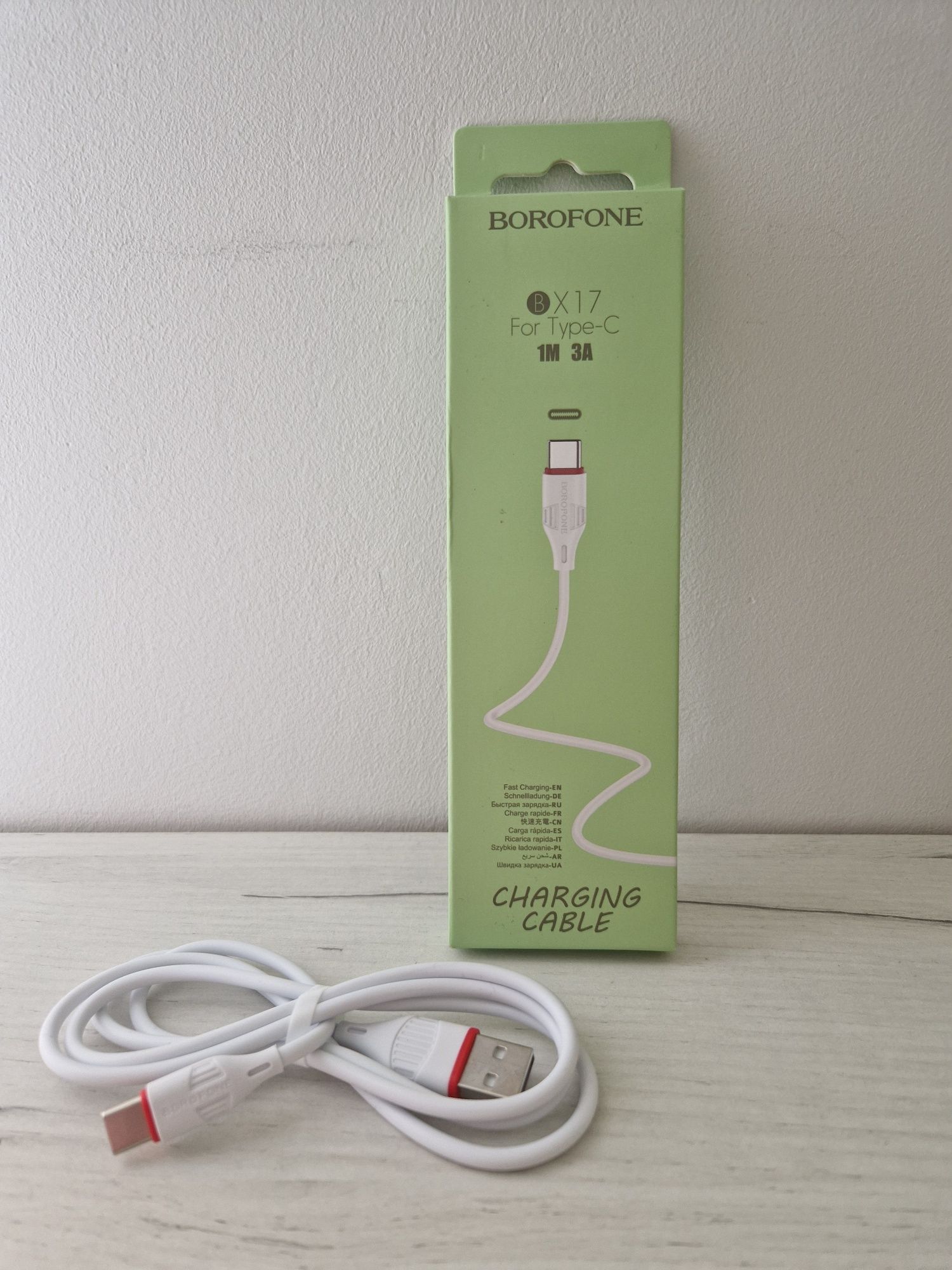 Borofone Kabel BX17 Enjoy - USB na Typ C - 3A 1 metr biały