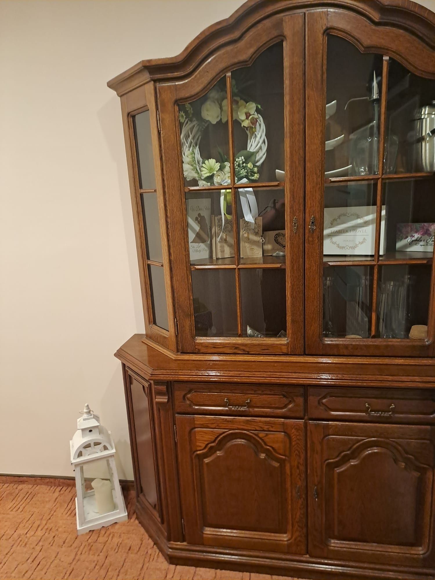 Komoda dębowa dwuczęściowa