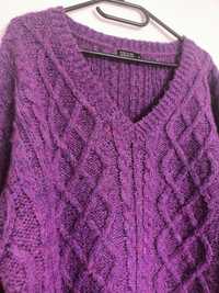 Fioletowy sweter damski