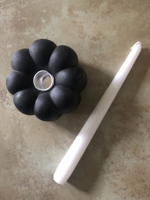 Czarna dynia z dolomitu z długą świecą Livarno  Home  Dekoracja ozdoba