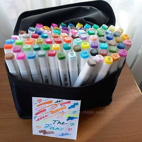 Наборы разноцветных ручек и маркеры, фломастеры ( 36-80 шт.)