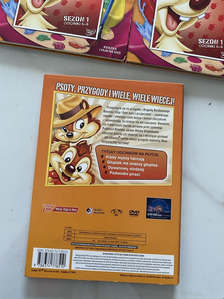 Chip i Dale Najlepsze Dobranocki - Disney książka i płyta DVD 3pak