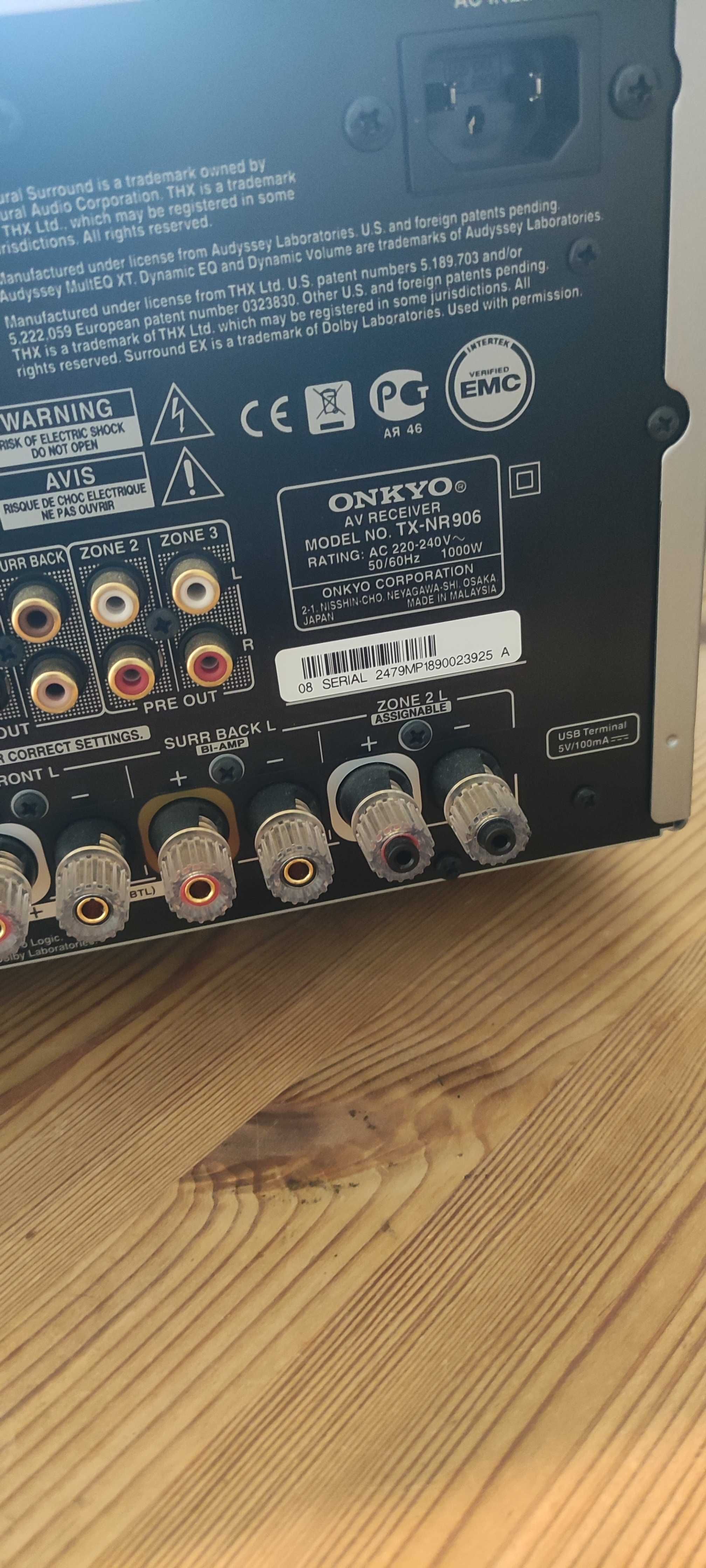 Amplituner kina domowego 7.1 Onkyo TX-NR906 / flagowiec / 25 kg !