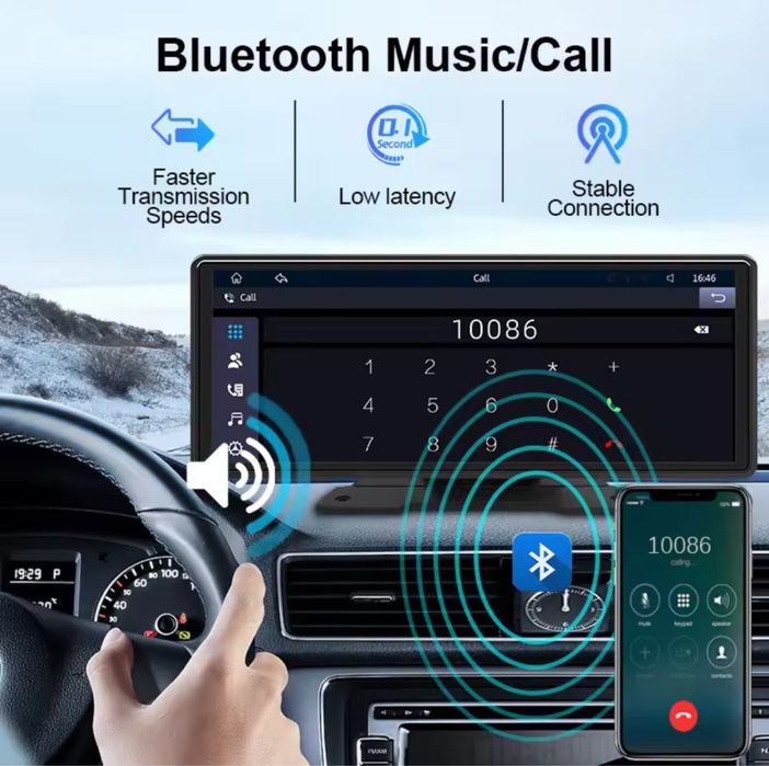 10.26 Carplay universal com bluetooth & Aux & Usb