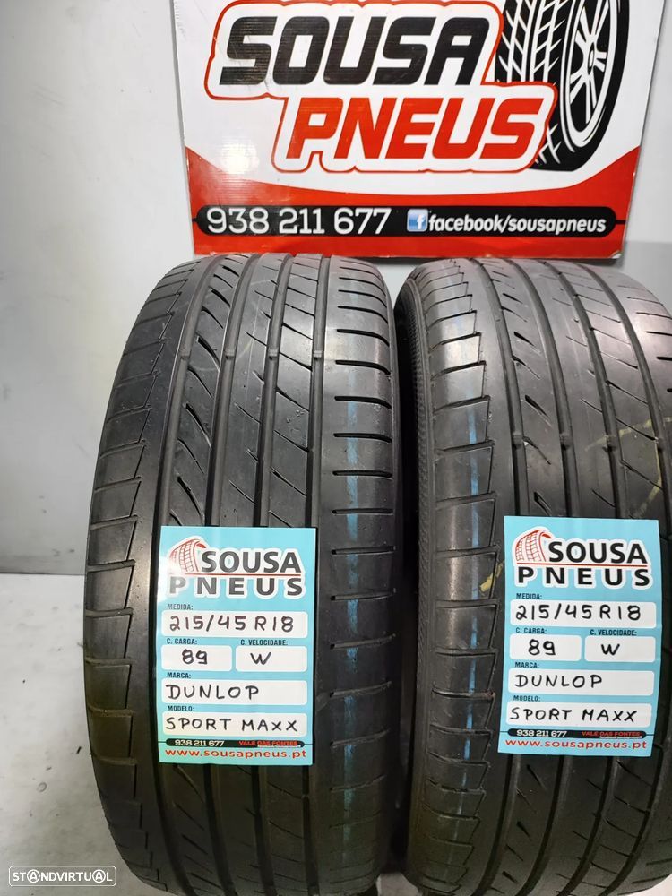2 pneus semi novos 215-45r18 dunlop - oferta dos portes