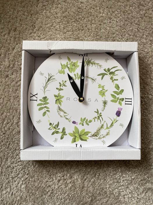 Zegar scienny lawendowe motywy zielono fioletowe