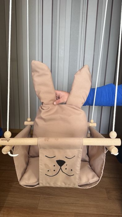 Деревʼяна дитяча гойдалка, підвісна