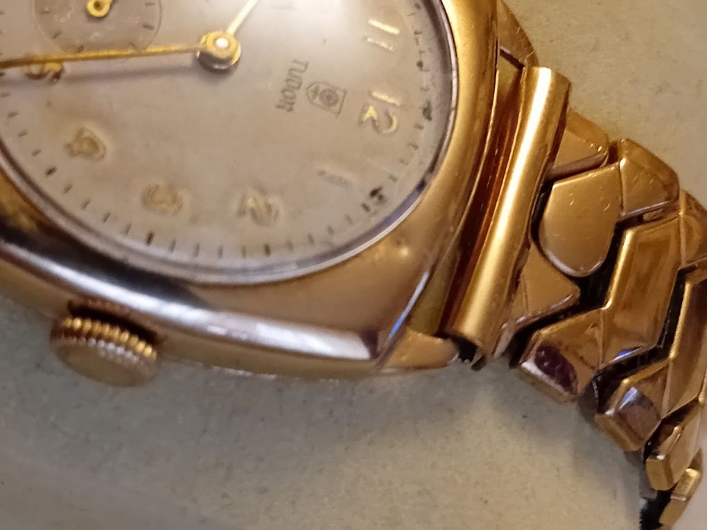 Vintage 9Ct Złoty Tudor Mechaniczny Zegarek Męski